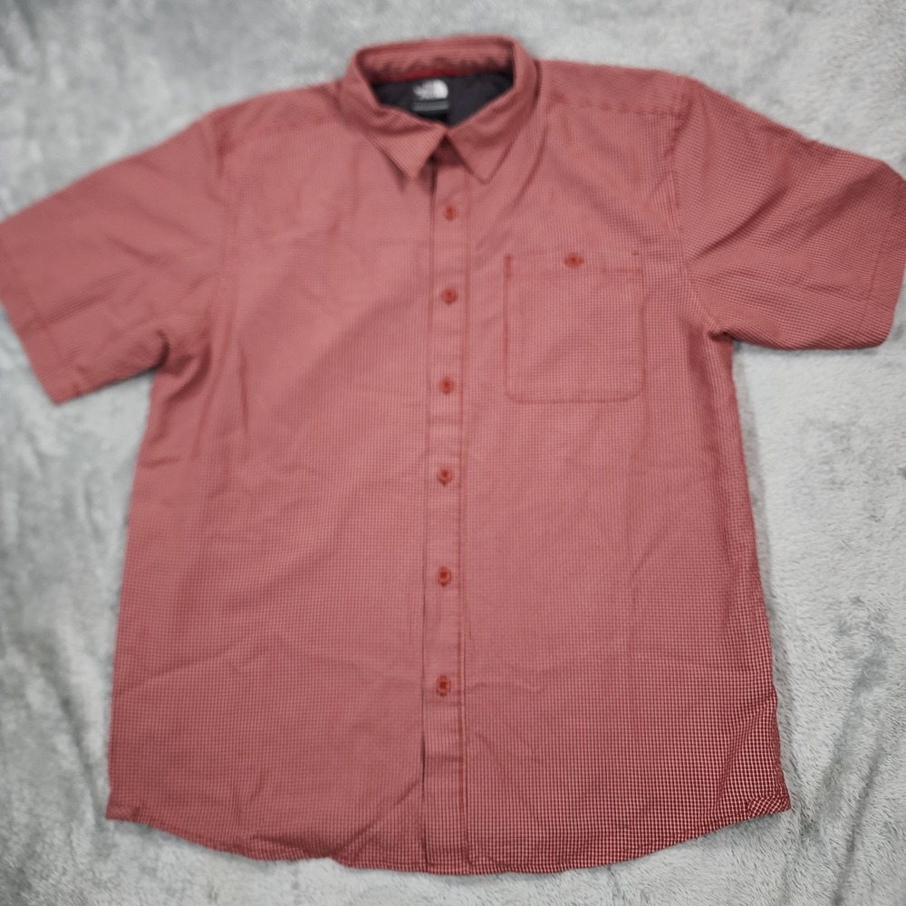 North Face Shirt Mens Medium Plaid Button Up‎ Short Sleeve Outdoor Hiking Casual